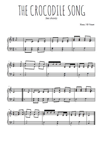 Téléchargez l'arrangement pour piano de la partition de The Crocodile song en PDF